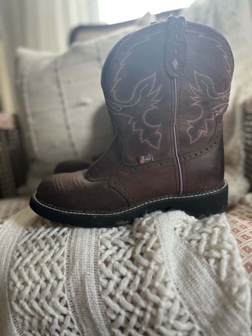 Gemma  GypsyGY9903  Brown and Pink Cowboy Boots